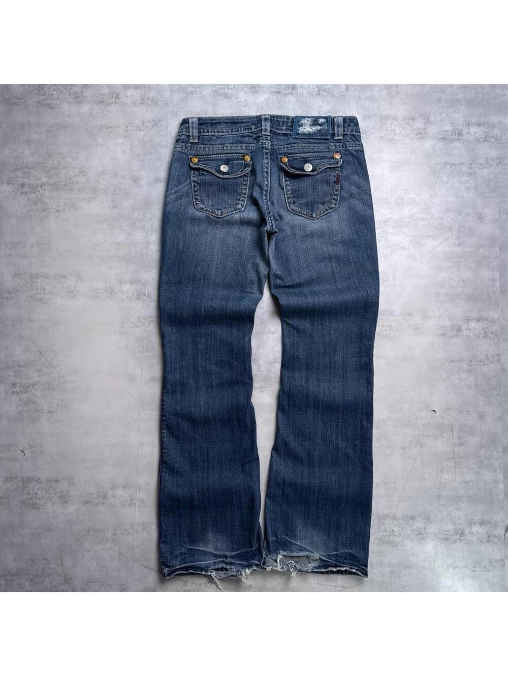 Y2K Mek Design 00s Distressed Blue Denim 00s Jeans